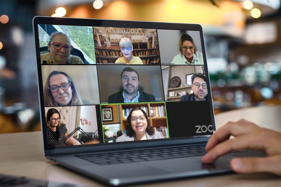 Da esq. para a dir., no alto, Vânia Aieta, Rita Cortez e Ana Amélia Menna Barreto; no meio, Danielle Marques, Filipe Medon e Anderson Alarcon; embaixo, Sylvia Chaves Ramos e Lucia Maria Teixeira Ferreira