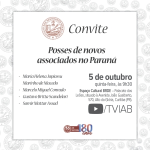 Convite - Posse de novos associados no Paraná