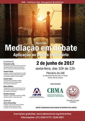 Palestra Mediação em debate - Aplicação ao Direito Imobiliário.