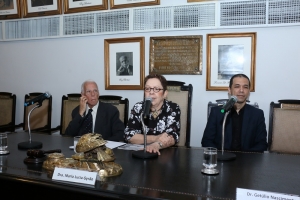 Da esq. para a dir., Luiz Dilermando de Castello Cruz, Maria Lucia Gyrão e Getúlio Nascimento Baga Júnior